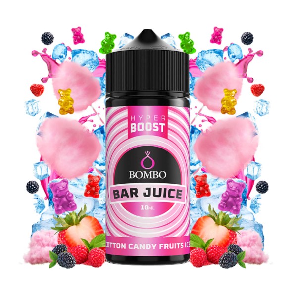 Bombo Bar Juice Hyper Boost Cotton Candy Fruits Ice Flavour Shot 120ml