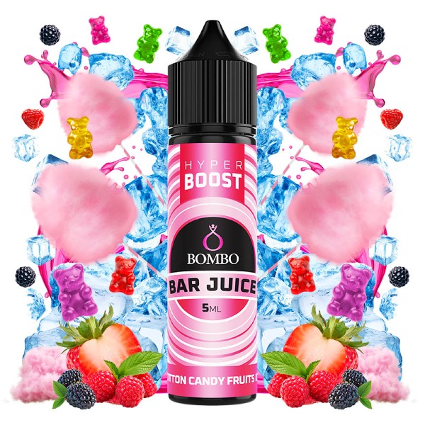 Bombo Bar Juice Hyper Boost Cotton Candy Fruits Ice Flavour Shot 60ml