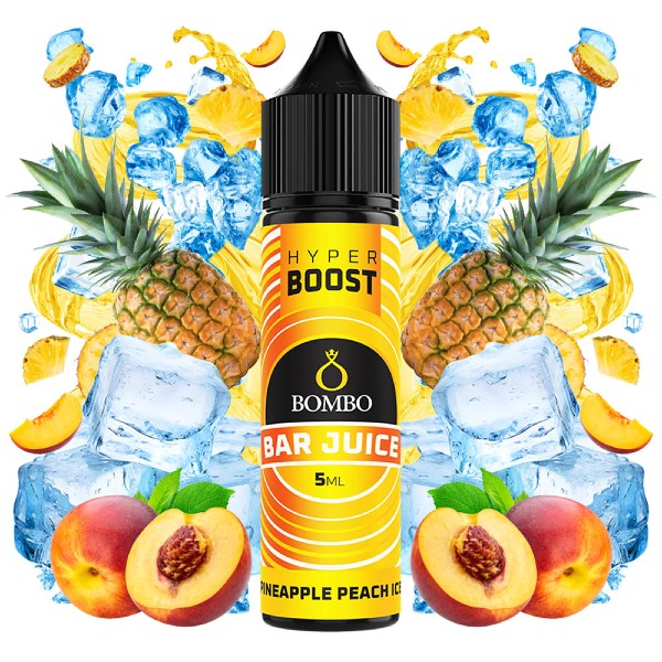 Bombo Bar Juice Hyper Boost Pineapple Peach Ice Flavour Shot 60ml