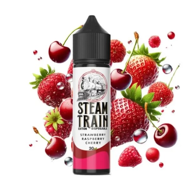 Steam Train Disposable Edition Strawberry Raspberry Cherry Flavour Shot 60ml